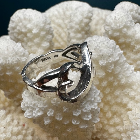 EUC Vintage Tiffany & Co. Sterling Silver Paloma Picasso Double Loving Ring - Picture 6 of 7